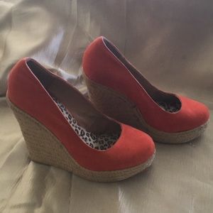 Burnt Orange Suede Wedge 9 (size runs small)